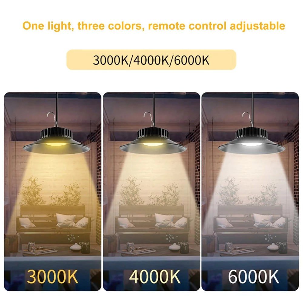 TS-S4401 Waterproof Solar Pendant Light for Outdoor Patio 3 Color Temperatures Garage Lamp with Remote Control - 2