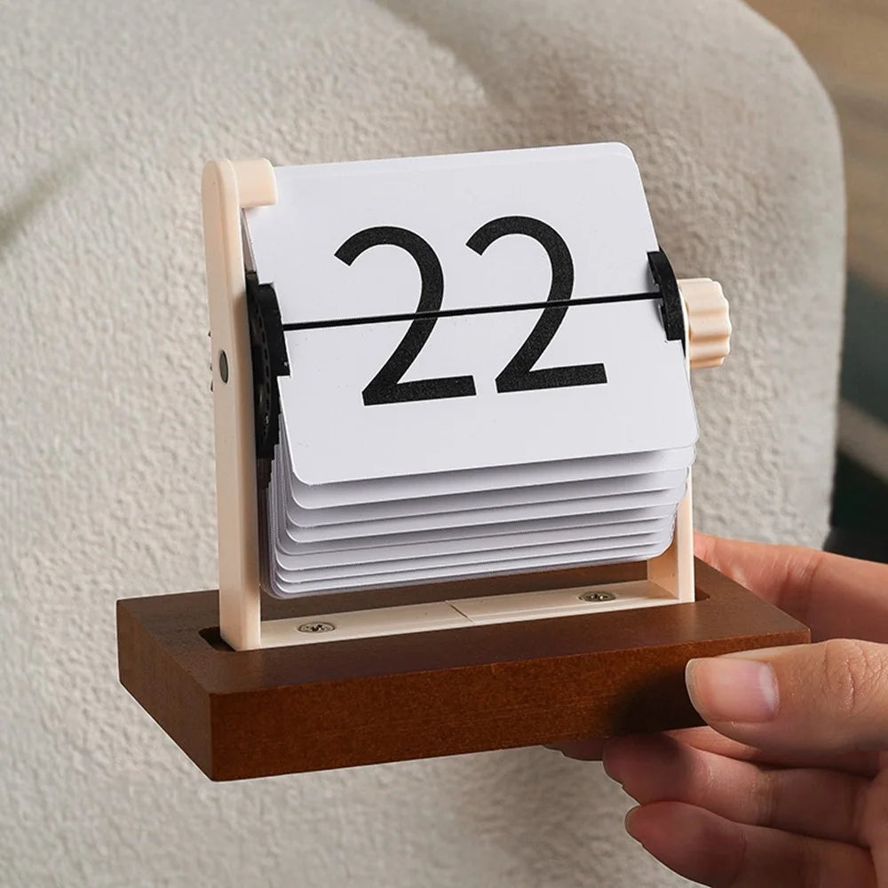 Mini Flip Perpetual Calendar Desk Date Display Minimalist Decorative Ornament for Home Office - 2
