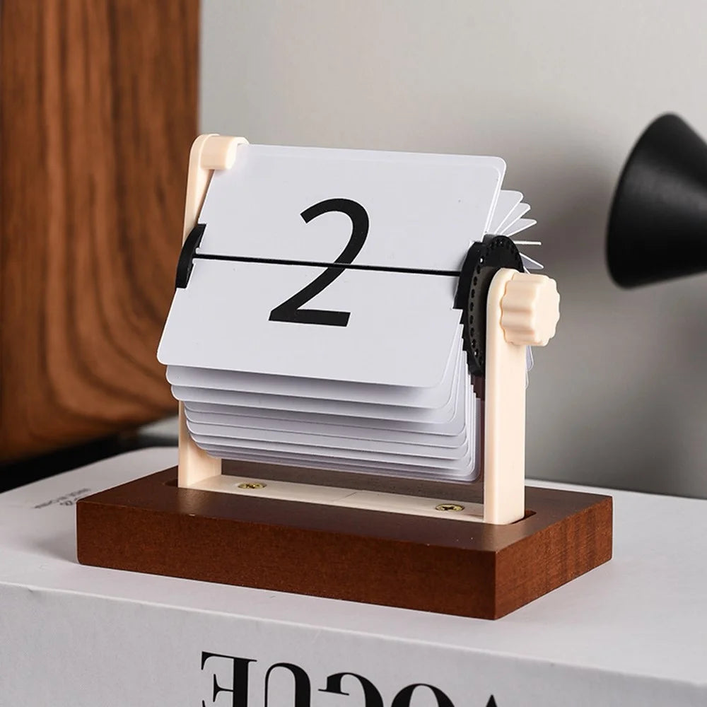 Mini Flip Perpetual Calendar Desk Date Display Minimalist Decorative Ornament for Home Office - 4