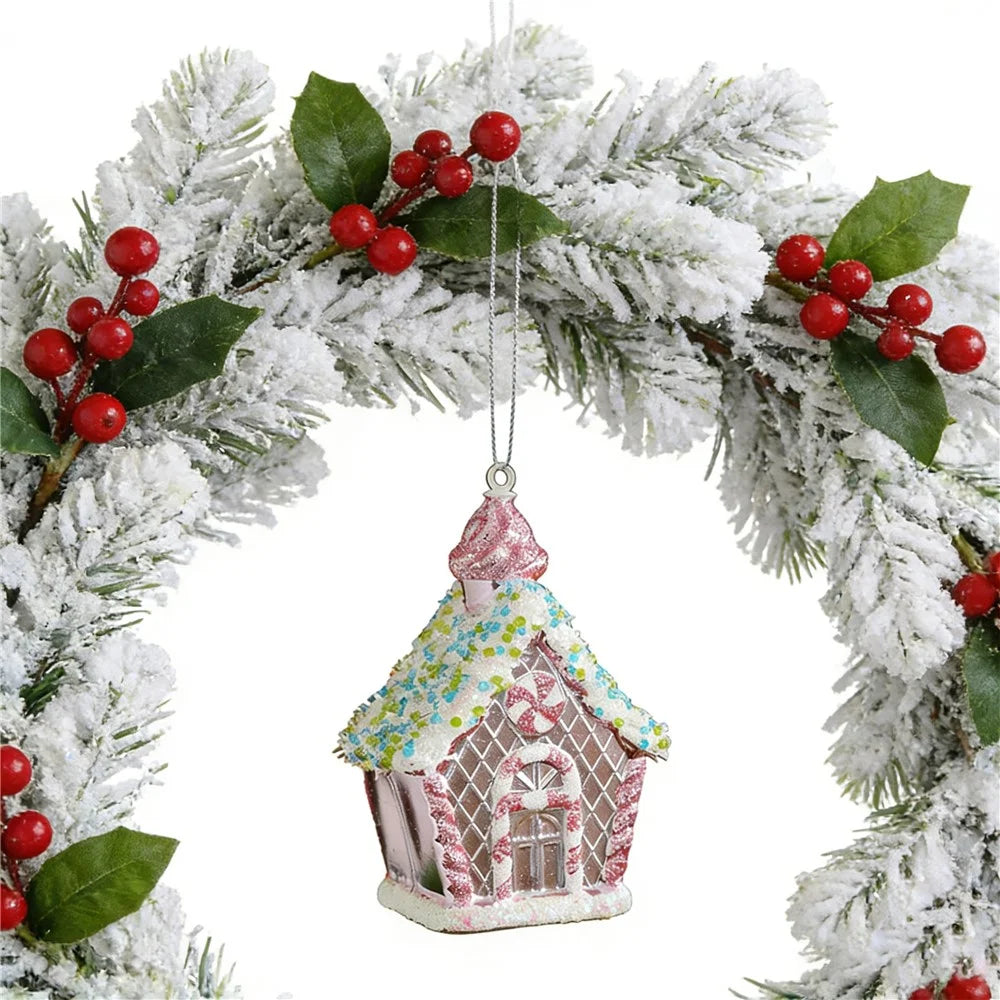 Glitter Gingerbread House Ornament Christmas Hanging Pendant Xmas Tree Decoration - 4