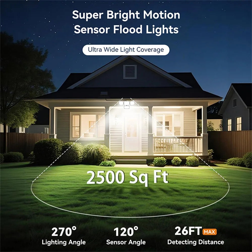TG-TY18402 Solar Motion Sensor Light 4 Heads 336 LED 2000mAh Wall Lamp for Outdoor Garden Garage - 5