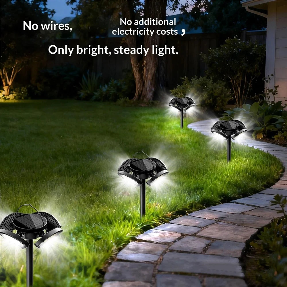YY-53041 Outdoor 304 LED Solar Round-Shaped Driveway Lights Adjustable Angle Garden Pathway Illumination Parking Spotlights - 4