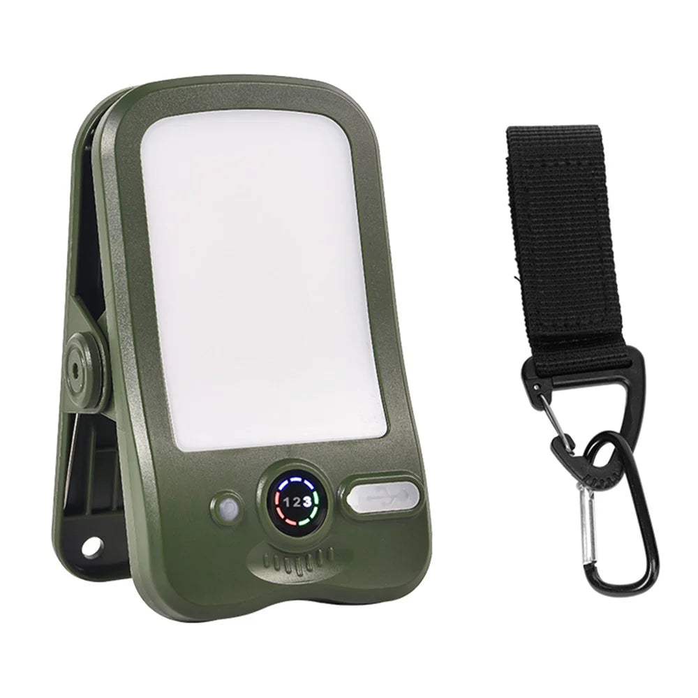 Solar Camping Clip-On Light 60-LED 3 Dimmable Modes Waterproof Rechargeable Lantern Night Light Outdoor Lighting - P61 / Green - 1
