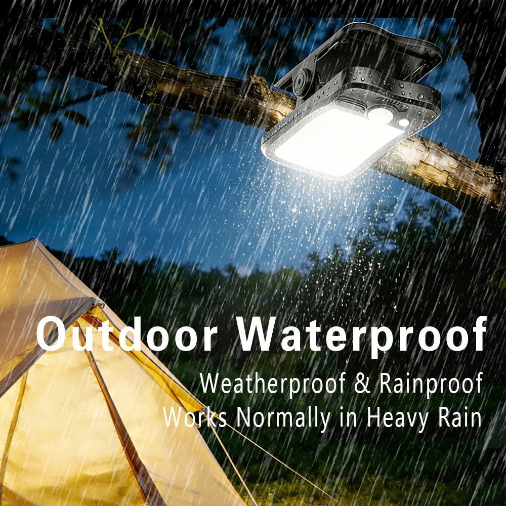 Solar Camping Clip-On Light 60-LED 3 Dimmable Modes Waterproof Rechargeable Lantern Night Light Outdoor Lighting - P61 / Green - 5