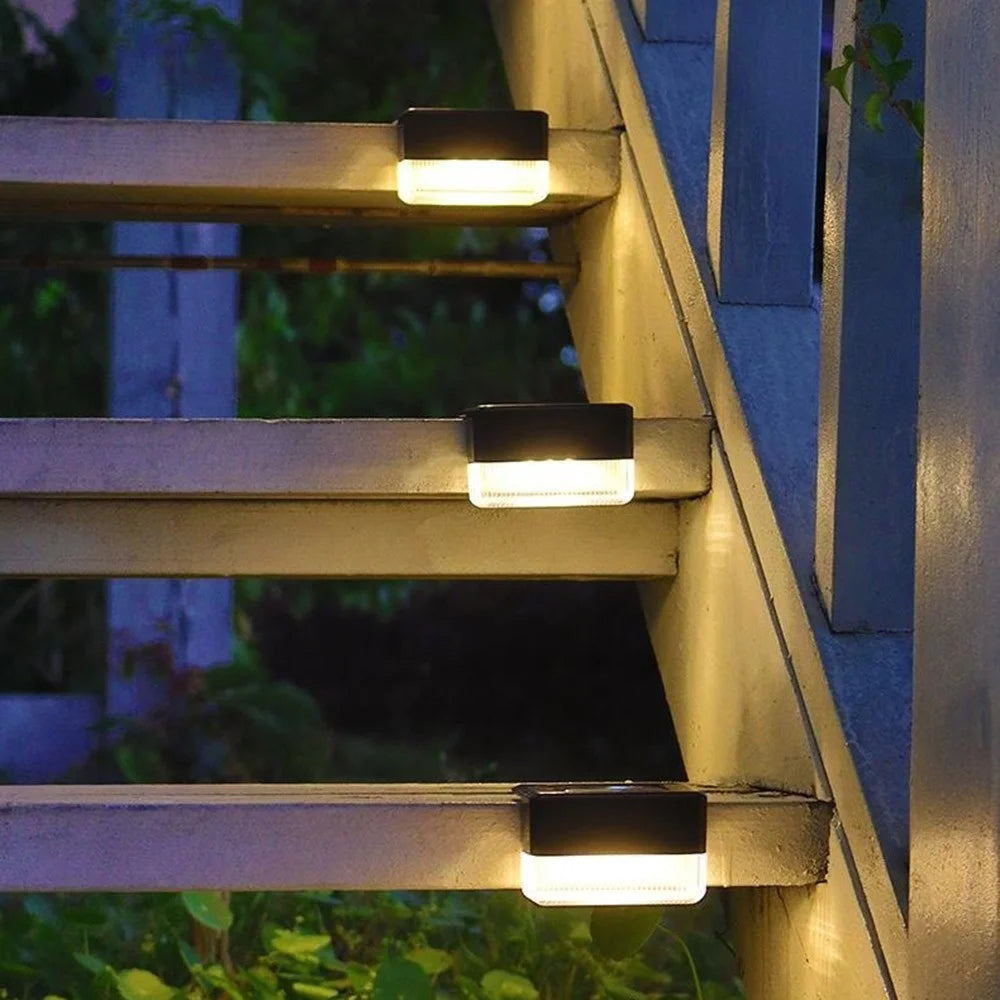Solar Powered Fence Light IP55 Waterproof Dual Modes 3000K Warm White RGB LED Garden Stair Railing Lamp - 7
