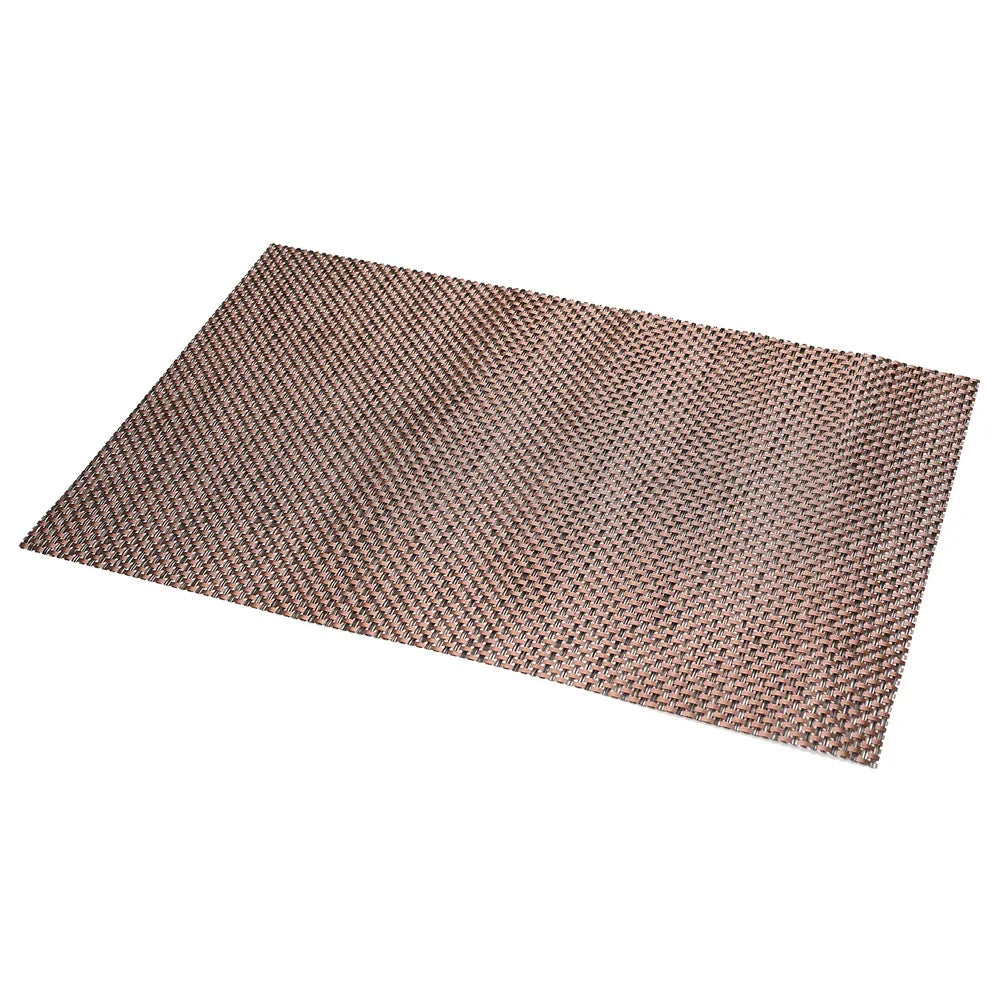 MJ7814 PVC Braided Non-Slip Placemat Dining Table Mat Heat-insulated Tableware Bowl Pads - Yellowish Brown - 6