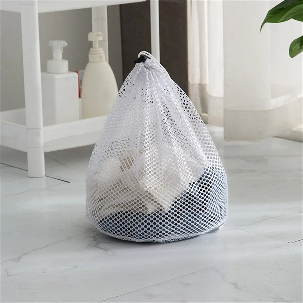 30x40cm Reusable Underwear Delicate Washing Bag Drawstring Laundry Bag (Thick Mesh) - 2