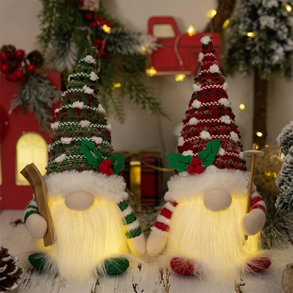 Cloth+PVC Snow Christmas Toy LED Light Stuffed Rudolph Toddlers Xmas Holiday Gift - Green - 6
