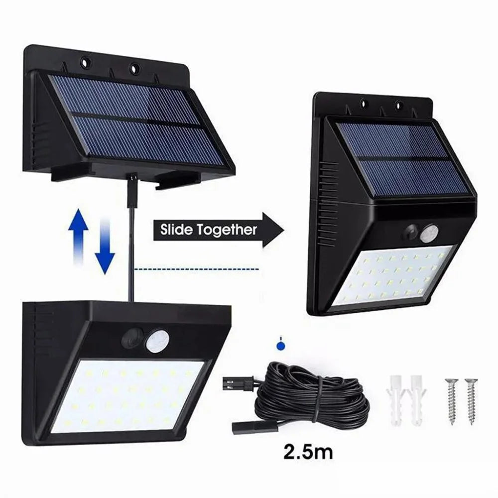 JL-77 30LED Split Solar Light Human Sensor Lights IP65 Waterproof Night Light for Outdoor Garden, Yard - 3