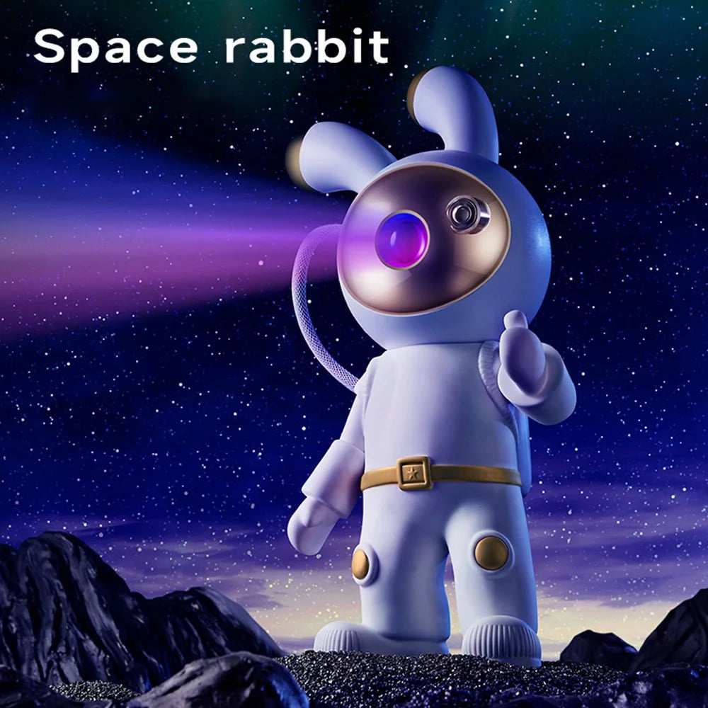 YPH-0125 Bedroom Atmosphere Light Space Rabbit Astronaut Projector Lamp, Battery Powered - 2