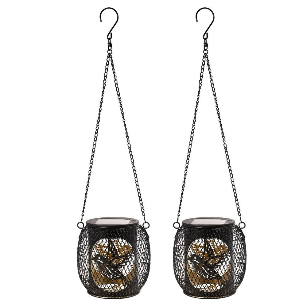 2PCS Waterproof Garden Iron Solar LED Lights Hollow-Out Lamps Hanging Projection Lights (CE, RoHS, FCC) - Bird - 4