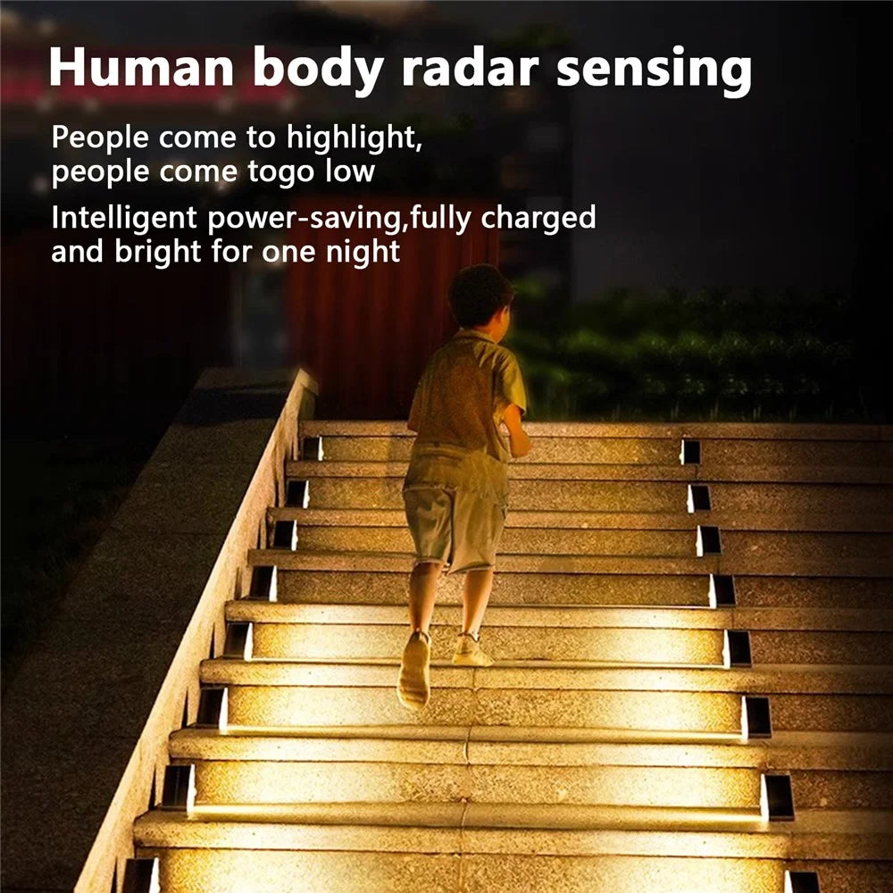 2Pcs Solar Step Lights for Outside Warm Solar Stair Lights Long-lasting Brightness Enhanced Battery - 5