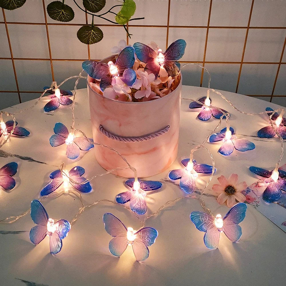 2m 10-LED Butterfly String Light Romantic Festival Wedding Decorative Lamp, Constant Light - Purple - 1