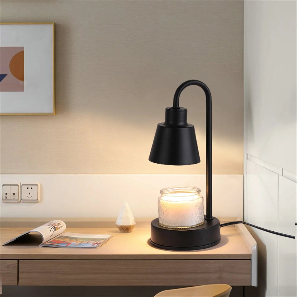 Electric Wax Warmer Candle Melt Lamp Dimmable Night Light Aromatherapy Table Lamp - Black / EU Plug - 2