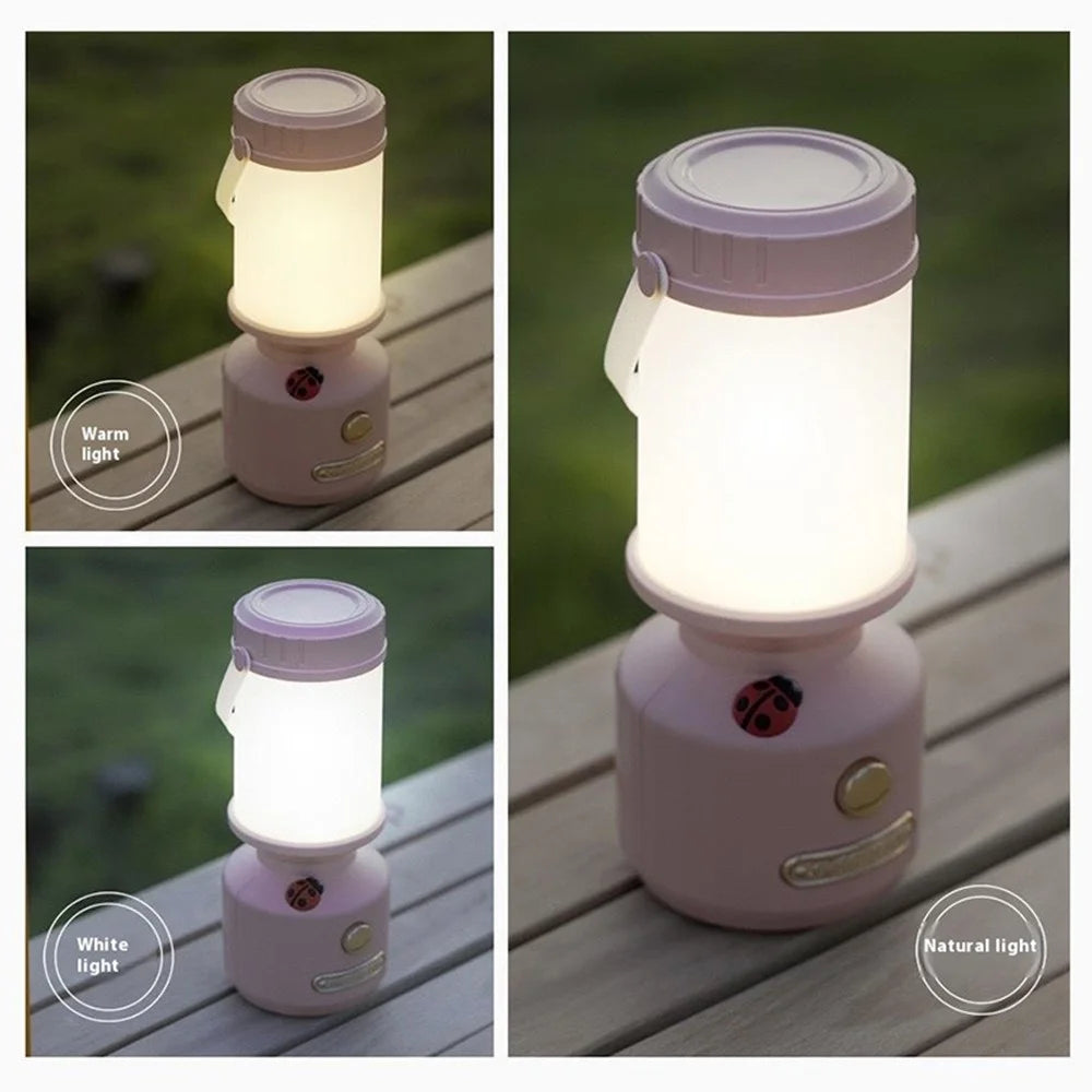 ZM1616 Ladybug Design Rechargeable Outdoor Camping Tent Lantern Lamp Home Bedside LED Night Light - Green - 6