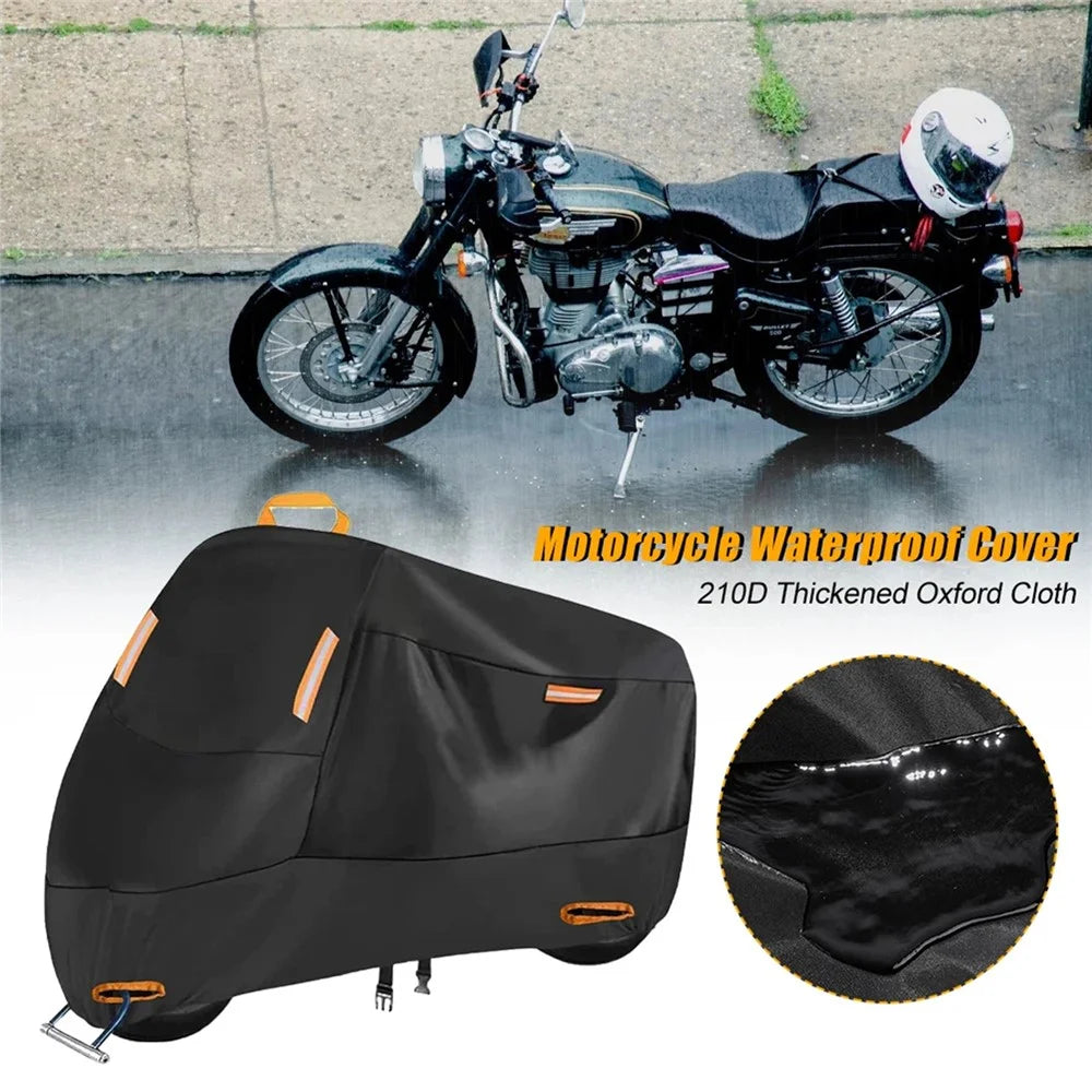 L: 220x95x110cm Motorcycle 210D Oxford Cloth Cover Sun-Proof Rain-Proof Motorbike Cover Protector - 6
