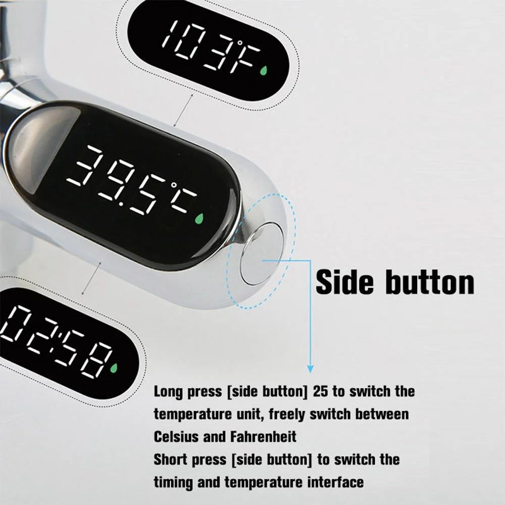 Faucet Shower Thermometer Baby Bath Water Temperature Monitor 360 Degree Rotate Fahrenheit/Celsius Thermometer - 5