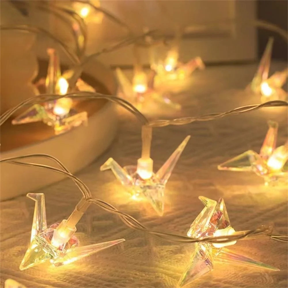 1.5m 10 LED Decorative String Lights Battery Operated Fairy Lights Gift for Outdoor / Indoor - Thousand Paper Crane / Warm White - 3
