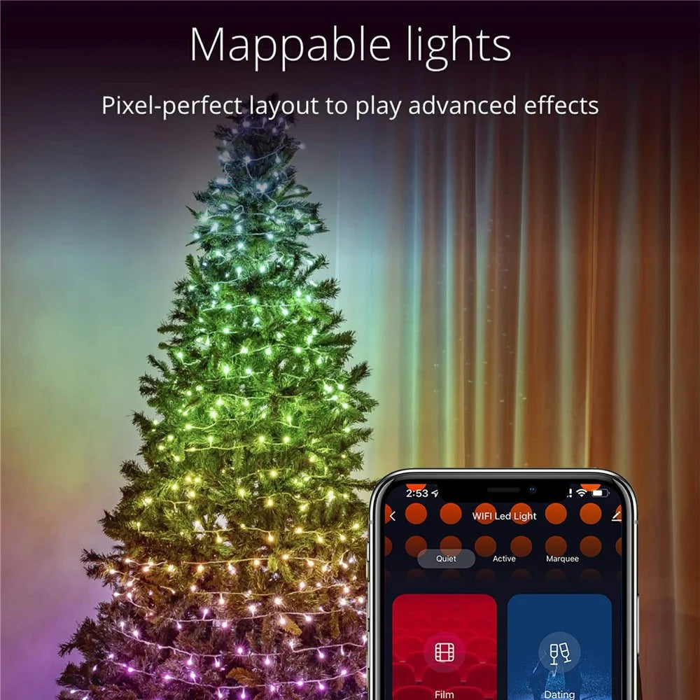 LPX041 Smart LED String Lights 10M 100 LEDs WiFi / BT APP Control RGBIC Christmas Decoration Lighting - 2