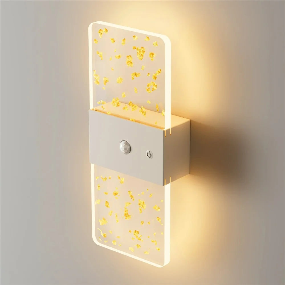 ASW003 / ASW004 Standard Version Magnetic Wall Lamp Motion Sensor Rechargeable Long Strip Bedside Wall Light - Rectangular / White - 2