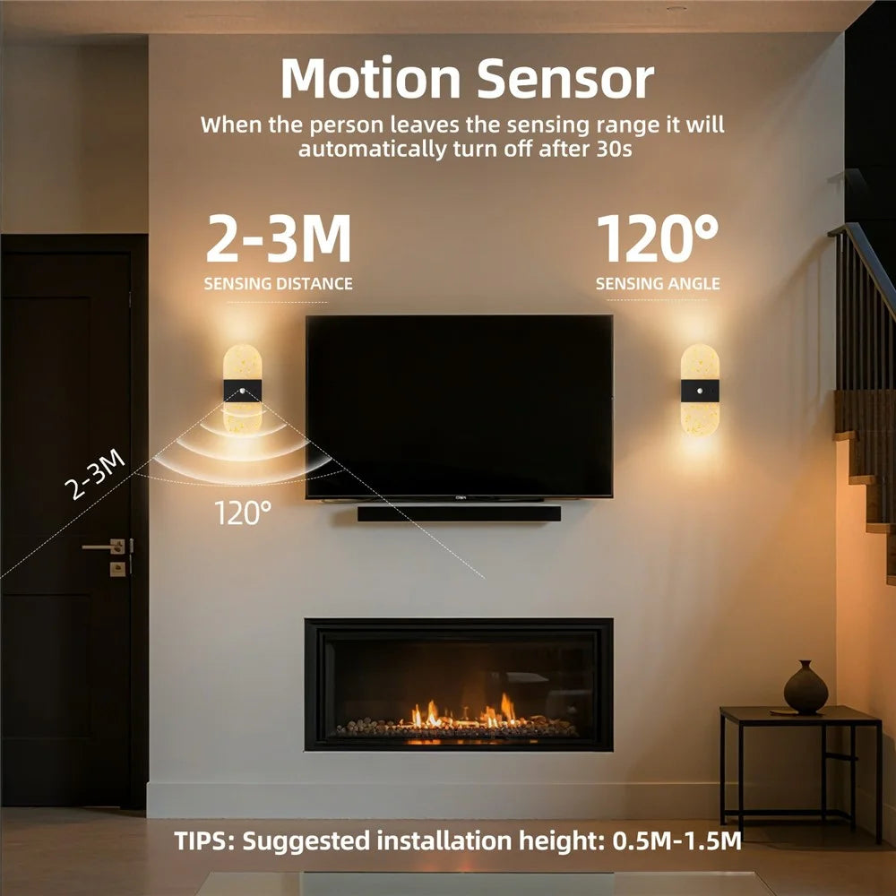 ASW003 / ASW004 Standard Version Magnetic Wall Lamp Motion Sensor Rechargeable Long Strip Bedside Wall Light - Rectangular / White - 4