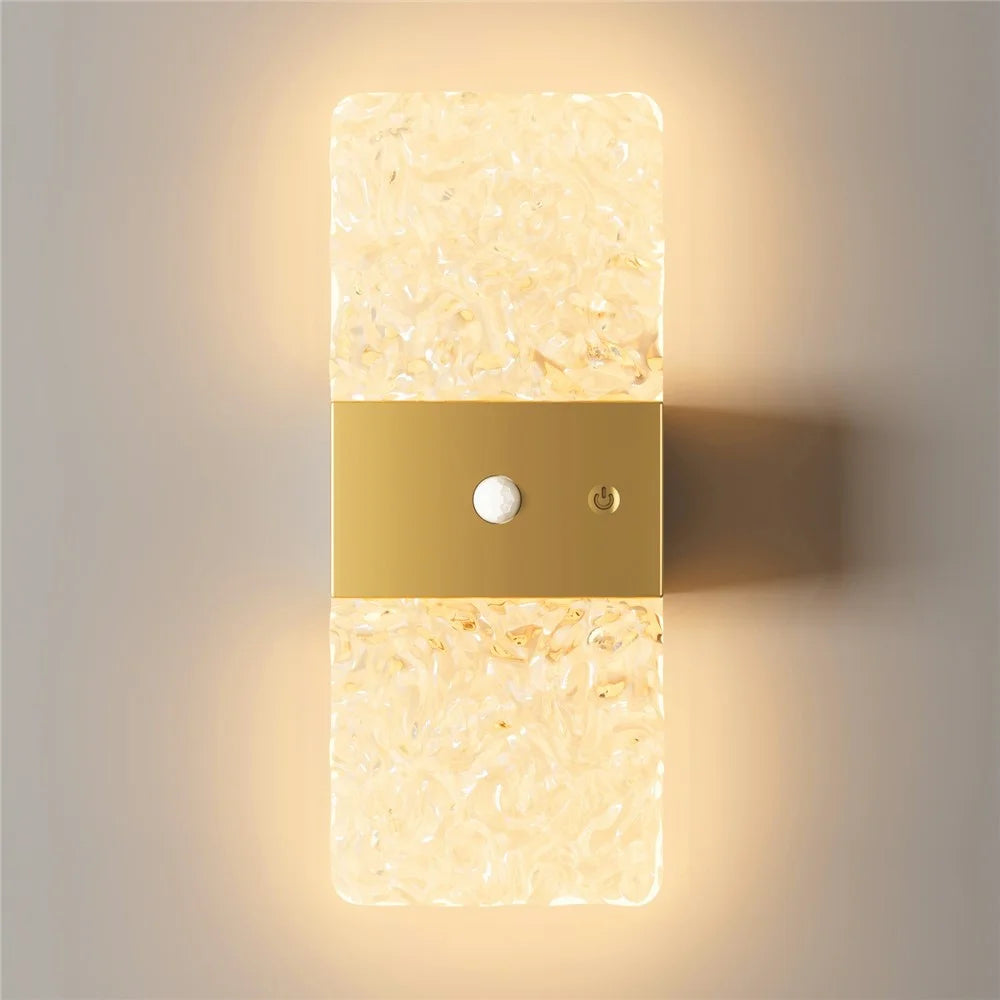 ASW005 / ASW006 Electroplated Magnetic Wall Light LED Motion Sensor Cordless Touch Control Wall Lamp - Rectangular / Gold - 2