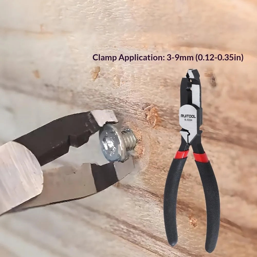 Multifunctional Screw Extractor Pliers High-Hardness Steel Wire Stripper with Anti-Slip Handle for Rusty Stripped Screws - RL-9226A / Black - 3