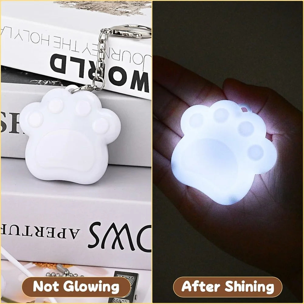 LED Touch Sensor Keychain Light USB-C Rechargeable Purse Handbag Light for Finding Items - Paw / White - 5