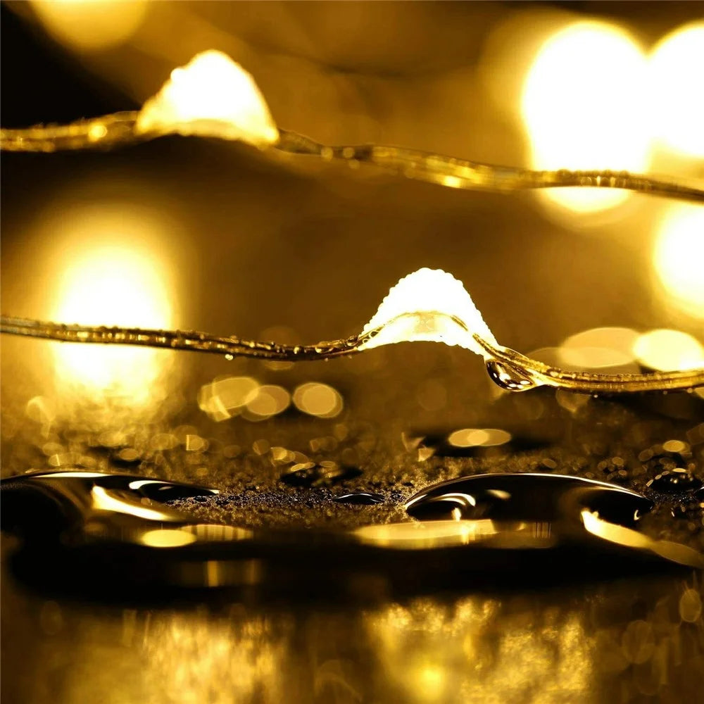 20m 200-LED USB Powered Copper Wire String Lights Remote Control 8 Modes Timer Fairy Lamp for Christmas Party Home Decoration - Warm White - 4