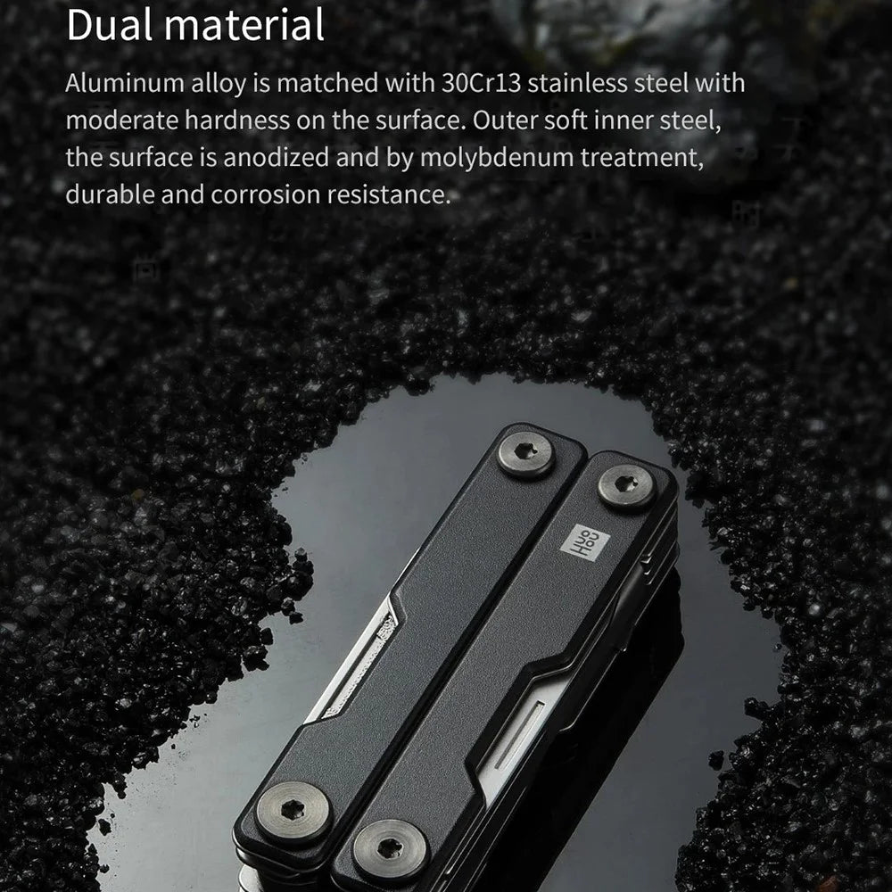 XIAOMIYOUPIN HUOHOU Mini Multi-function Knife 10-in-1 Portable Knife with Glasses Screwdriver, Card Pin, Can Opener, Scissors Function (Chinese Version) - 4