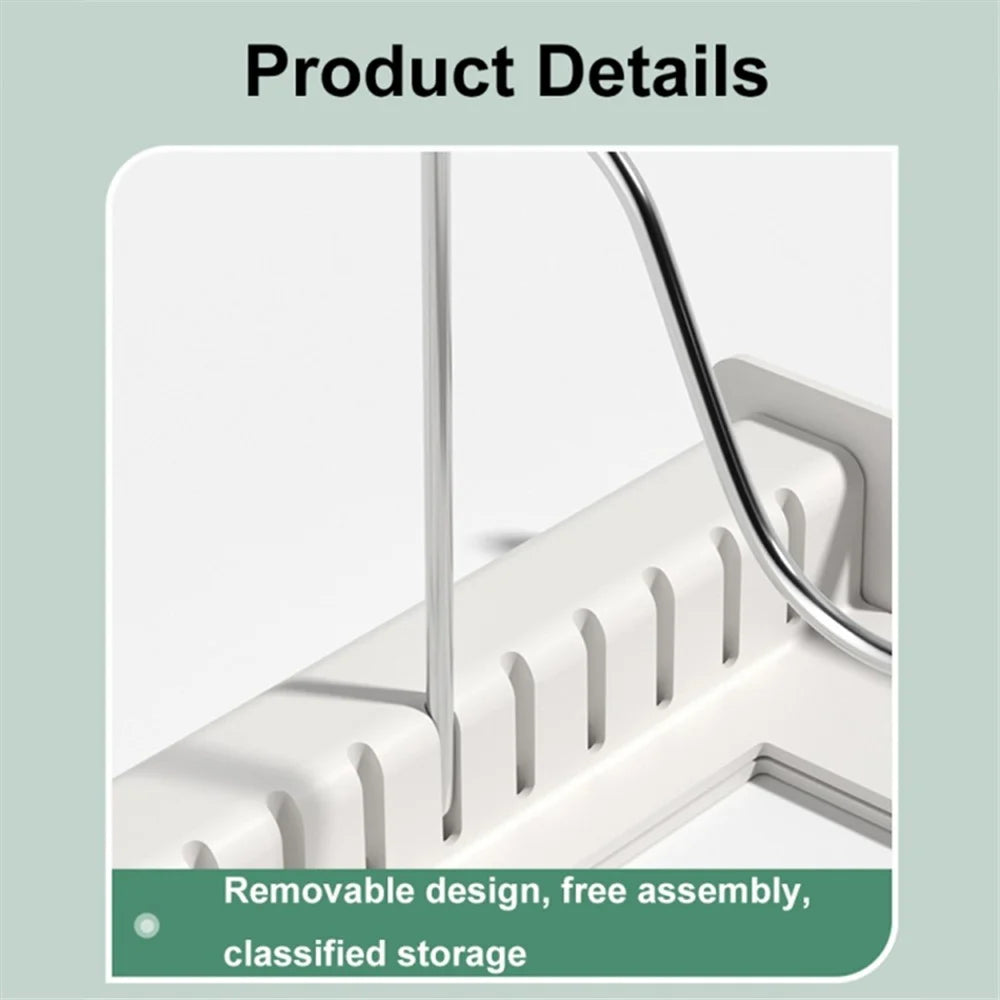 Retractable Adjustable Kitchen Storage Rack Pot Lid Dish Pan Storage Stand - White - 5