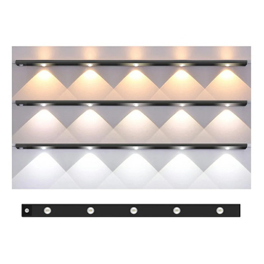 MZ-L1602 80cm Ultra Thin Motion Sensor Light Bar 3 Color Modes Dimmable Night Lamp for Wardrobe / Cabinet / Closet - Black - 1