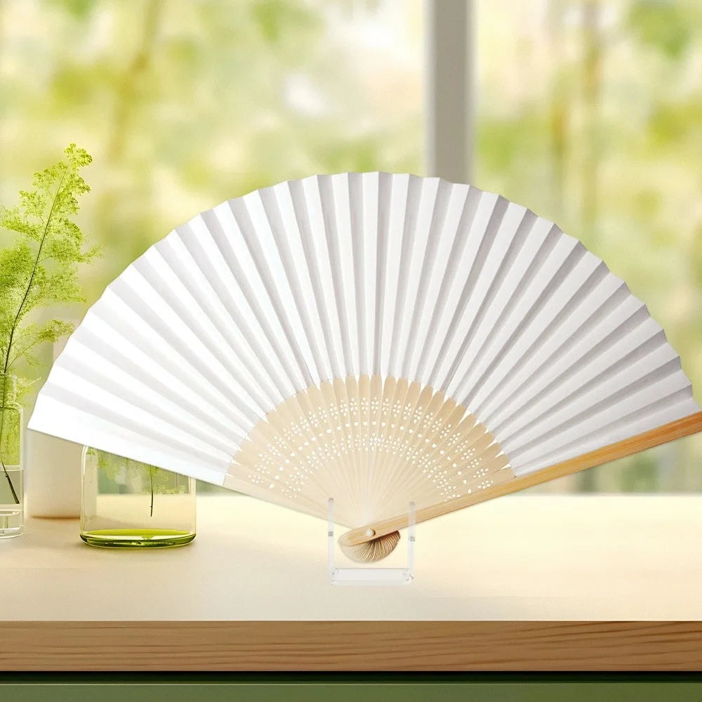 2PCS Acrylic Fan Display Stand For Folding Fans Holder Organizer Rack Transparent Showcase - 3