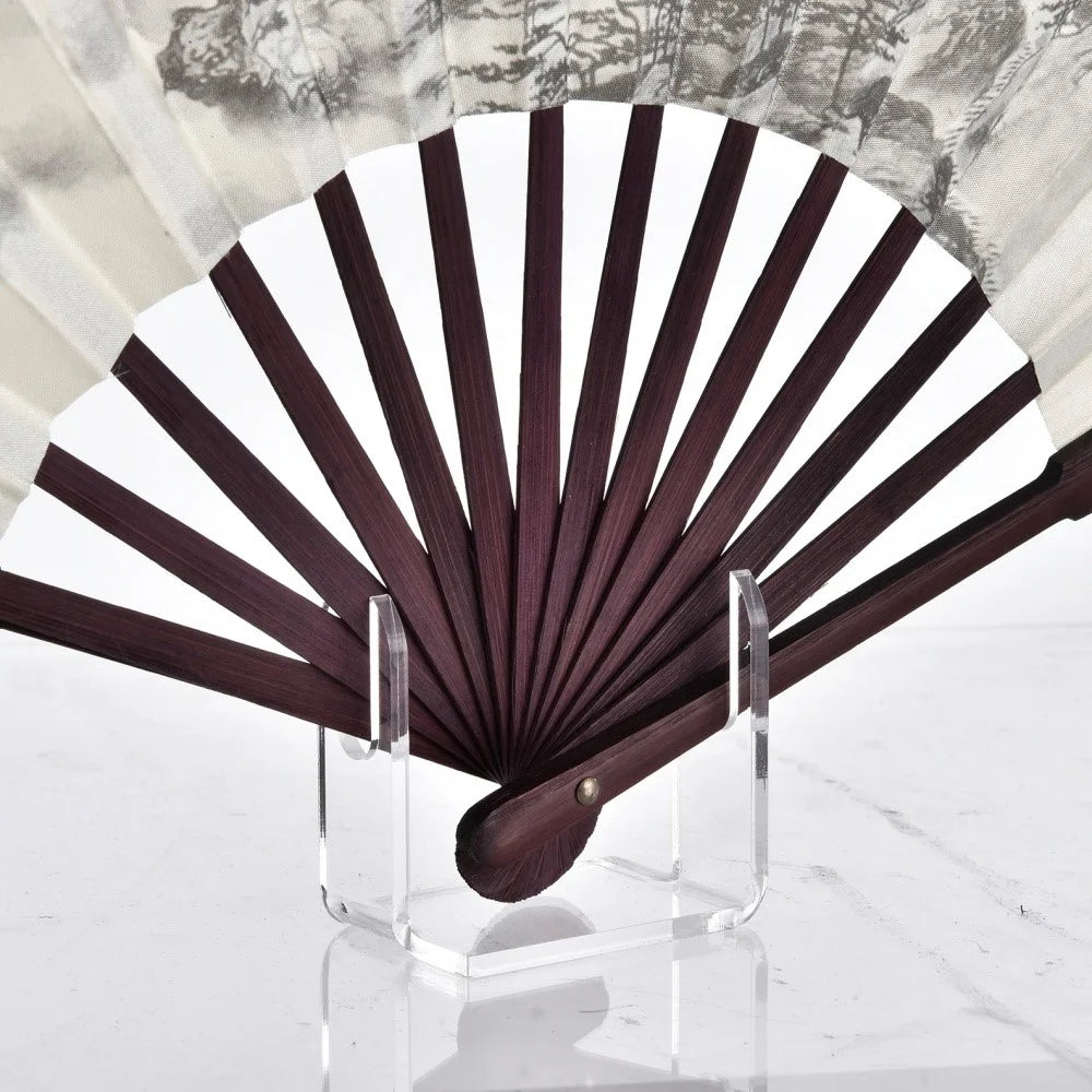 2PCS Acrylic Fan Display Stand For Folding Fans Holder Organizer Rack Transparent Showcase - 4