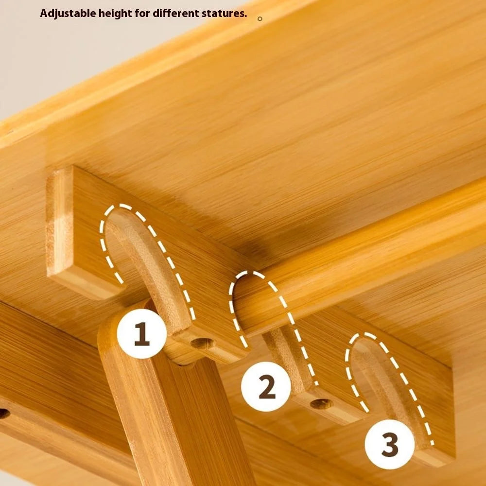 No Assembly Folding Desk Home Office Compact Writing Table Sturdy Desk with Shelf - Walnut Color - 7