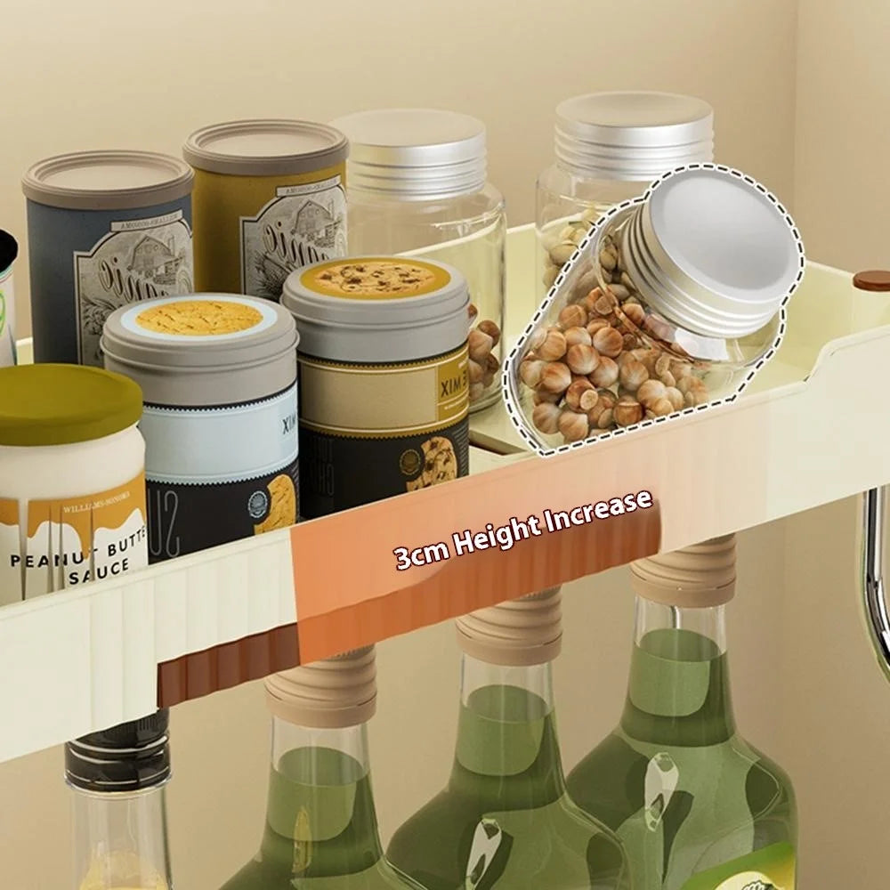 Kitchen Counter Organizer Rack Spice Bottle Storage Shelf, Wide Version - White - 2