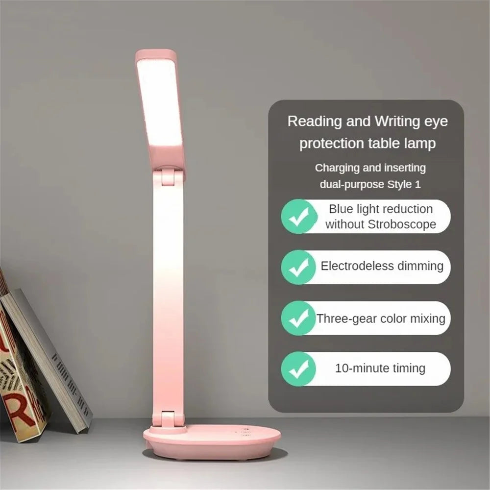 TB-88SWK Dimmable Touch LED Desk Lamp with Wireless Phone Charger, USB Powered Study Light - White - 4