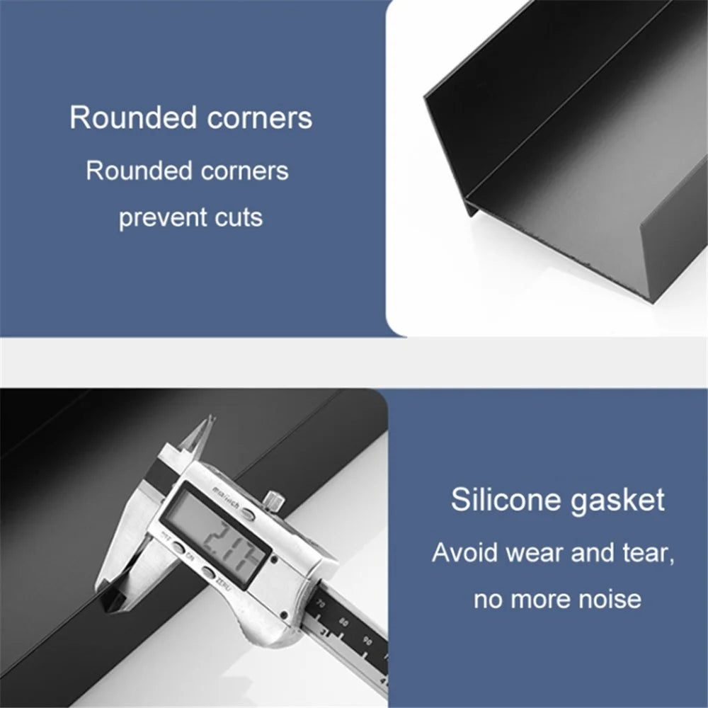 5304 30cm Bathroom Kitchen Storage Shelf Aluminum Wall Mounted Storage Rack - Black - 6