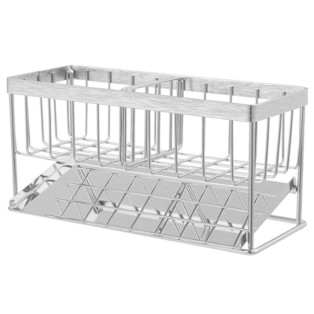 304 Stainless Steel Kitchen Sink Drain Rack Sponge Brush Holder Storage Rack - 1