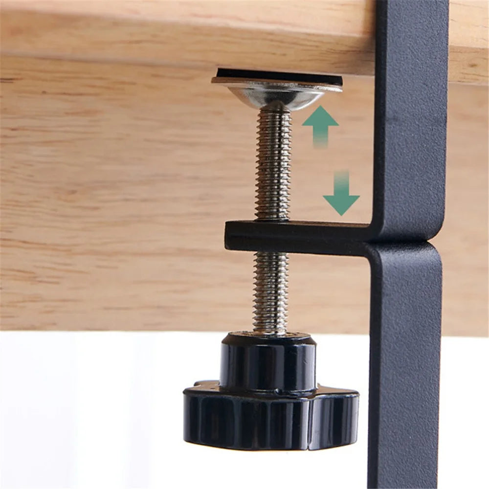 Under Desk Cable Management Rack Carbon Steel Power Strip Cable Storage Basket - Black - 4