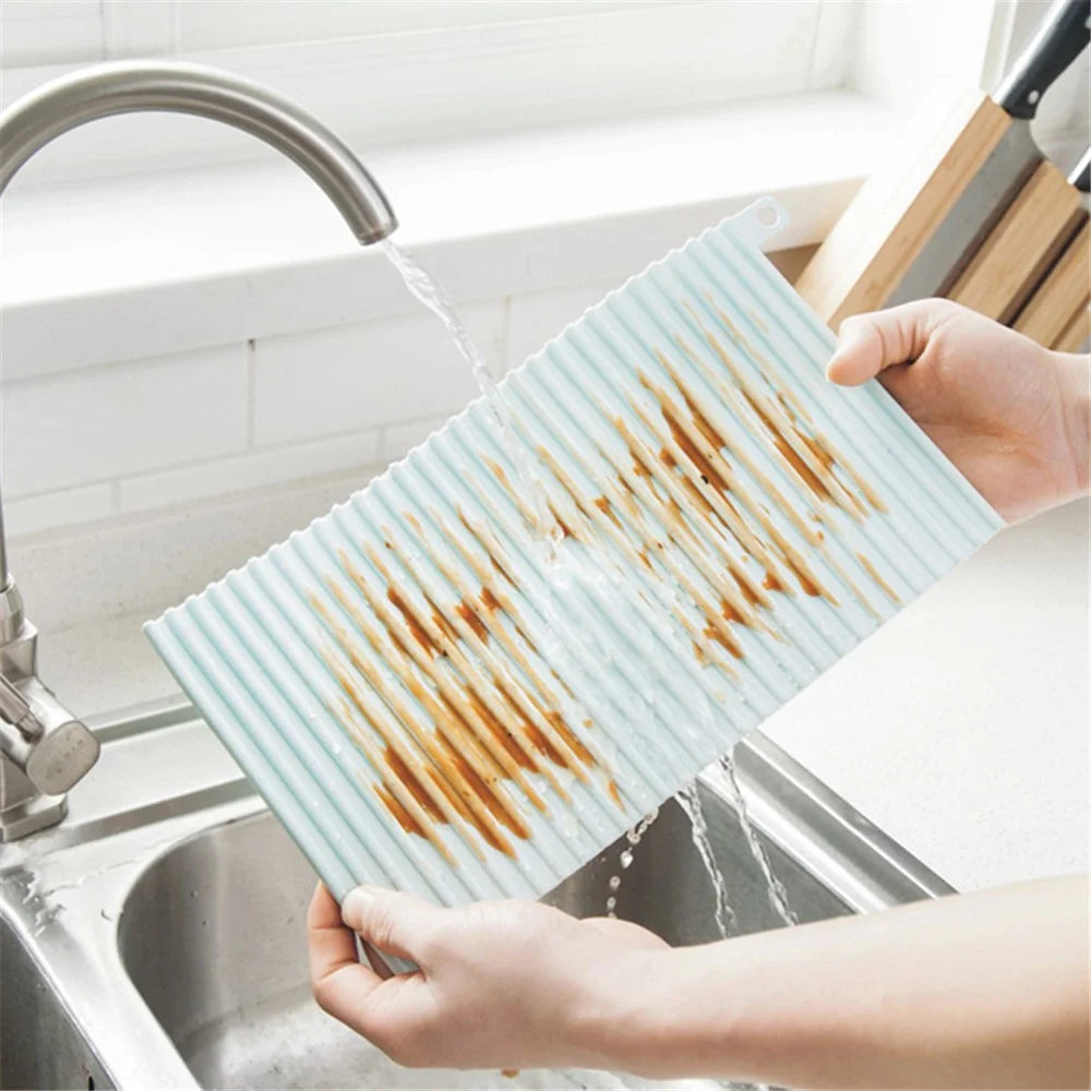 Rectangle Dish Drying Mat Countertop Pad Heat-resistant Placemat Sink Drain Mat - Black - 4