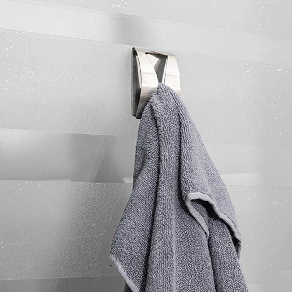 4Pcs For Kitchen Bathroom Self Adhesive Towel Hooks Drill Free Stainless Steel Hanger - 6