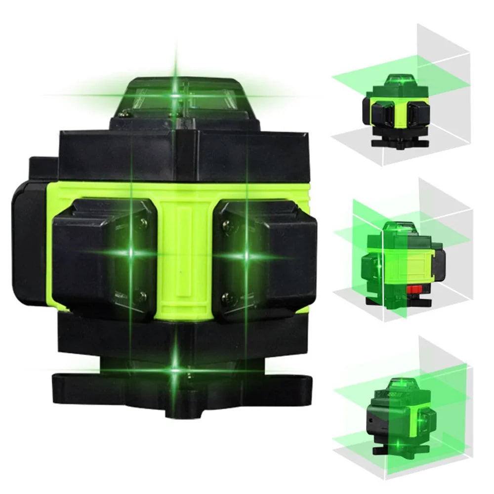 4D 16 Lines Self Leveling Equipment Horizontal and Vertical Green Laser Level with Tripod, EU Plug - 4
