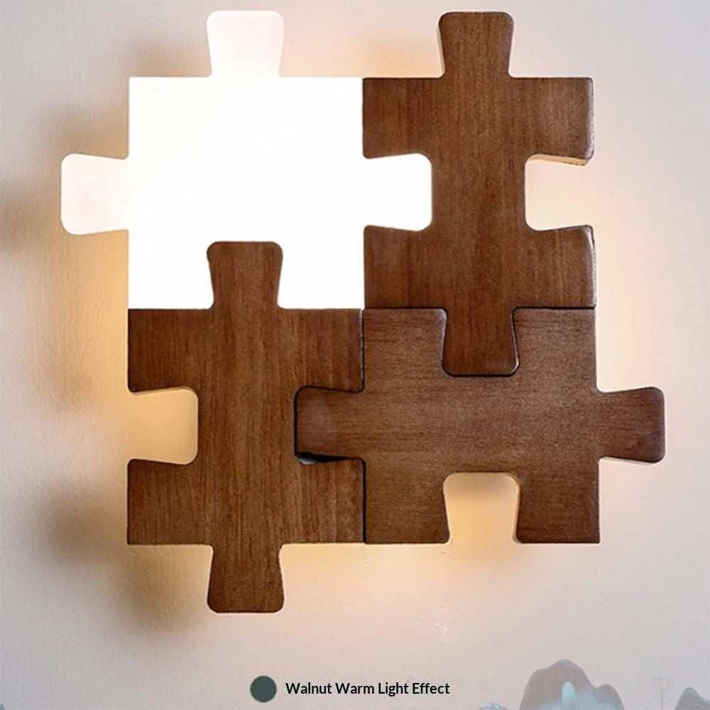 12W 3 Color Wooden Block Wall Lamp Modern Minimalist LED Bedside Light for Bedroom Hallway - 2