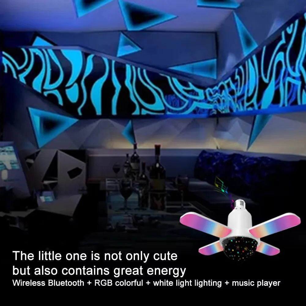 Indoor Music Light Bluetooth-Compatible Mini Four-Leaf Lamp Wireless Color Changing Atmosphere Light for Home - Star Sky - 4