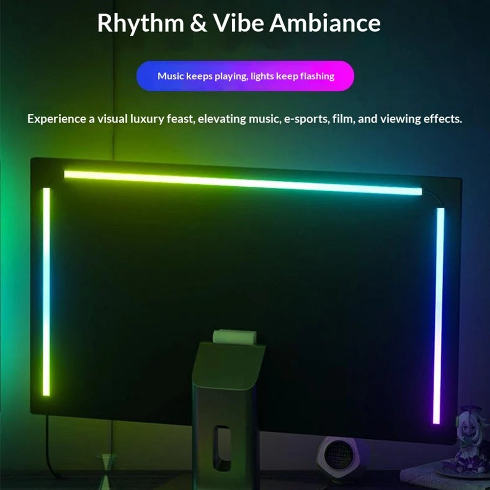 KBB-54 Single Wired Control 24 inch LED Gaming RGB Ambient Light Strip Silicone Flexible Stick-on Light for Computer - 3