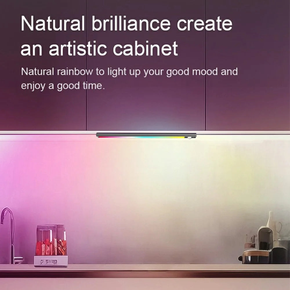 L1-021 2Pcs 40cm RGB Cabinet Light Magnetic Human Motion Sensor Smart Wall Lamp Long Night Light for Home - Tarnish - 4