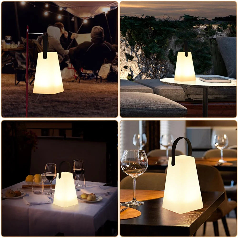 Trapezoid Portable Lantern Lamp 16 Colors Brightness Adjustable USB Rechargeable LED Light with Remote Controller - 6