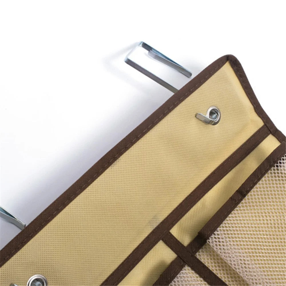 14 Pockets Non-Woven Shoes Hanging Organizer Transparent PVC Shoes Storage Bag - White - 6