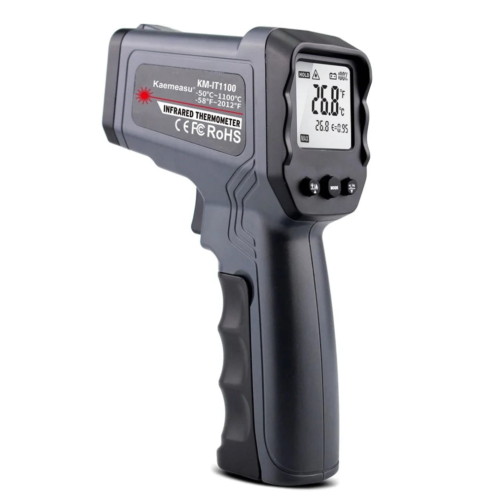 KAEMEASU KM-IT1100 Non-Contact Infrared Thermometer Dual-laser Industrial Temperature Measurement Tool - 1